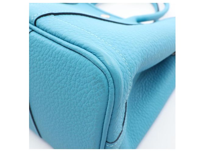 Hermès Borsa Tote Hermes Garden Party TPM Blue Nord - vista 6