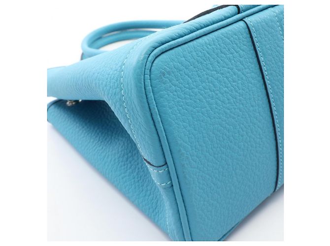 Hermès Borsa Tote Hermes Garden Party TPM Blue Nord - vista 7