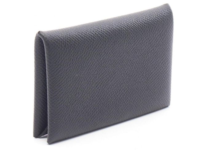 Hermès Portamonete Hermes Calvi Black - vista 2