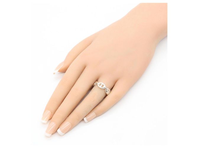Ring Hermès Anello a Fascia Hermes Chaine d'Ancre Enchainée Silver - vista 10