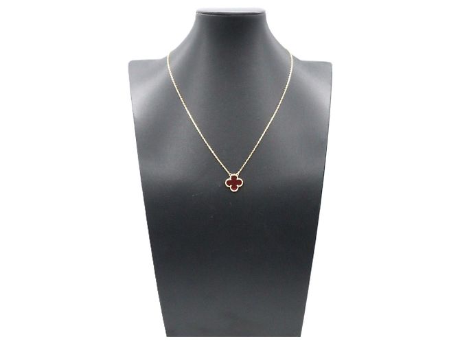 Collana Van Cleef & Arpels Vintage Alhambra in smalto rosa - vista 6