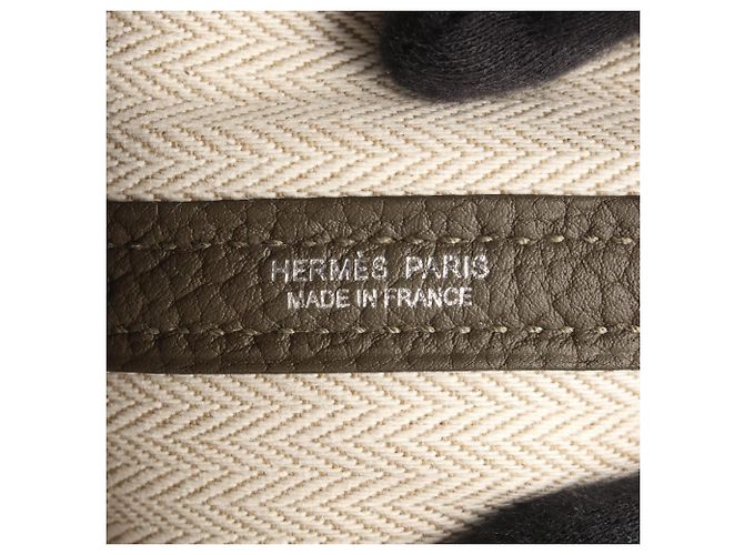 Hermès Borsa Tote Hermes Garden Party TPM Vert Roden Gray - vista 4