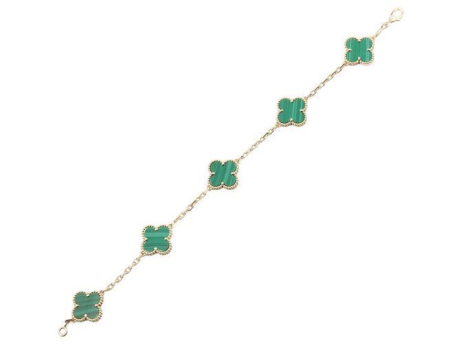 Bracciale Van Cleef & Arpels Vintage Alhambra Malachite 5P - vista 3