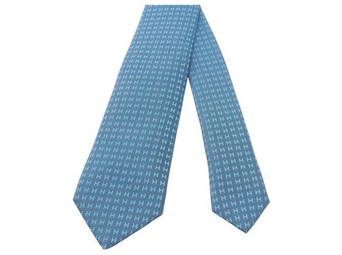 Silk In Hermès Hermes Seidenkrawatte Blau - Ansicht 2