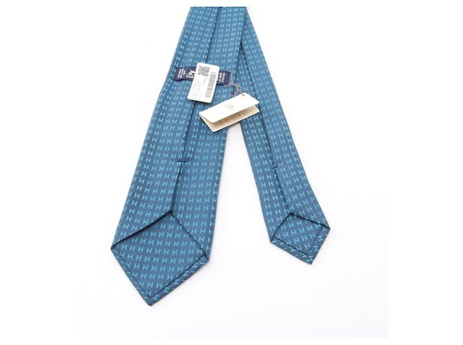 Silk In Hermès Hermes Seidenkrawatte Blau - Ansicht 3