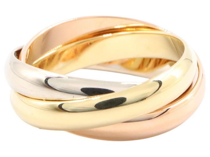 Anello Cartier Trinity in oro giallo bianco e rosa 18K - vista 2
