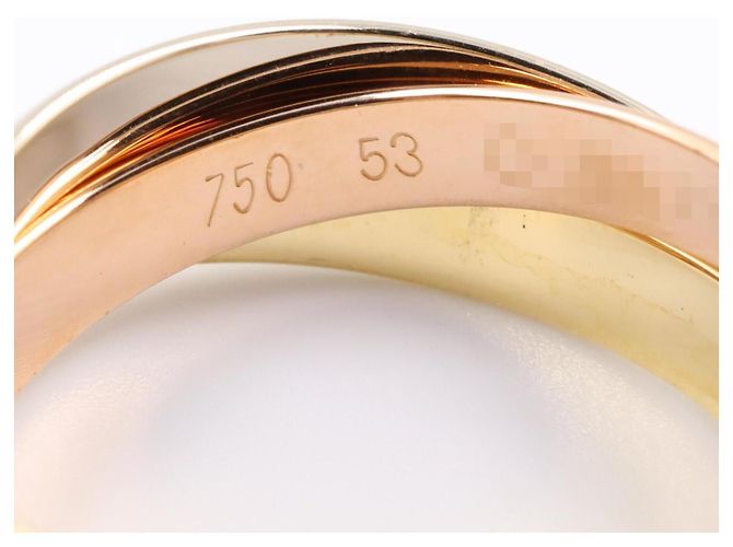 Anello Cartier Trinity in oro giallo bianco e rosa 18K - vista 3