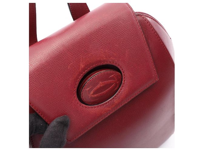 Cartier Must Line Bordeaux Leather Backpack - view 6