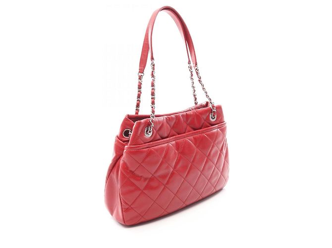 Sac cabas Chanel Matelassé rouge - vue 2