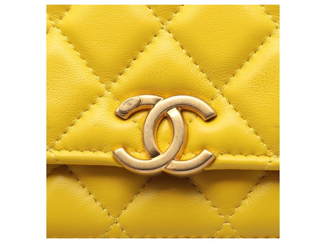 Chanel Matelassé Schultertasche Gelb - Ansicht 14