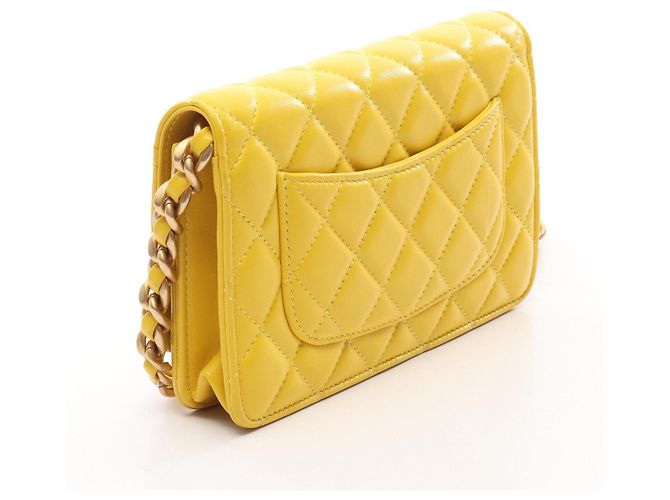 Chanel Matelassé Schultertasche Gelb - Ansicht 2