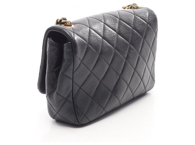 Borsa a tracolla Chanel Matelassé in pelle nera - vista 2