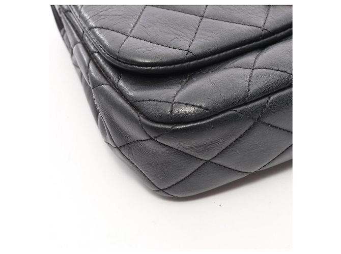 Borsa a tracolla Chanel Matelassé in pelle nera - vista 7