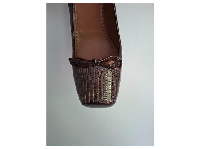 Alaïa Escarpins em Couro Castanho - vista 3