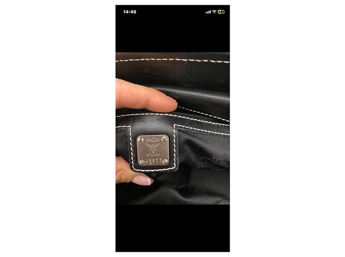 Borsa MCM in tela monogram e pelle nera - vista 10
