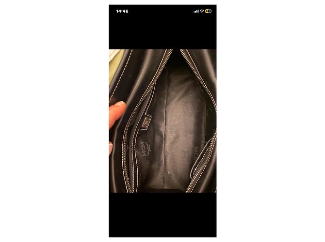 Borsa MCM in tela monogram e pelle nera - vista 9