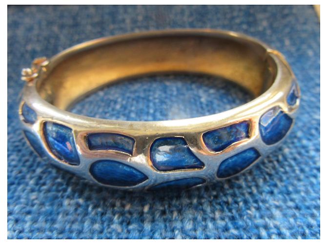Autre Marque Trifari Armreif mit blauem Emaille - Ansicht 5