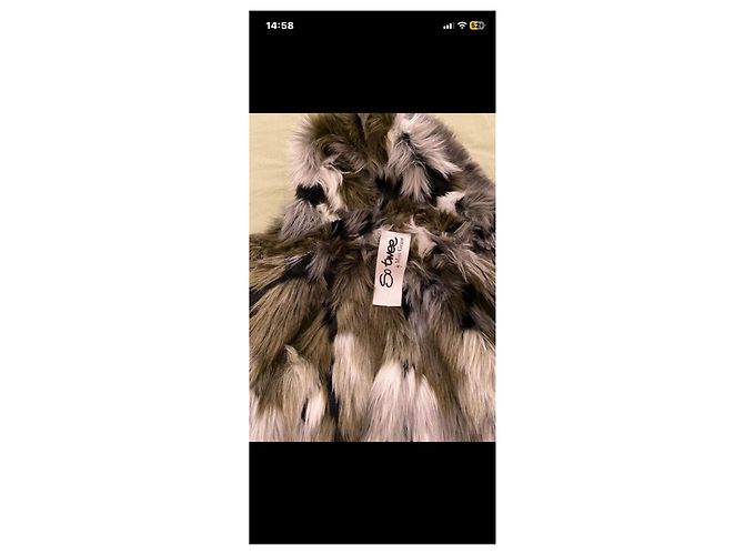 Autre Marque Parka So Tweed vert militaire à manches à paillettes - vue 5