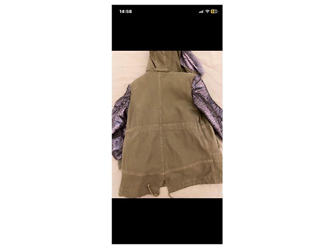 Autre Marque Parka So Tweed vert militaire à manches à paillettes - vue 9