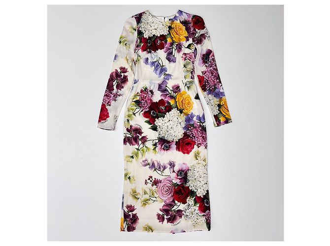 Dolce & Gabbana Vestido Midi de Seda Estampado Floral Primavera 2019 - vista 10