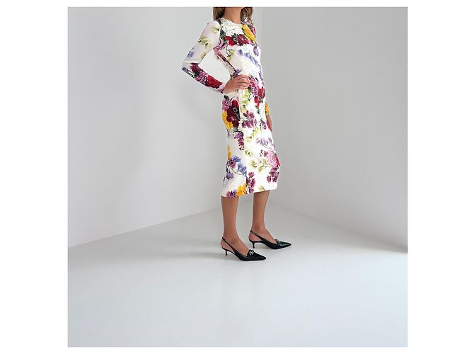 Dolce & Gabbana Vestido Midi de Seda Estampado Floral Primavera 2019 - vista 6