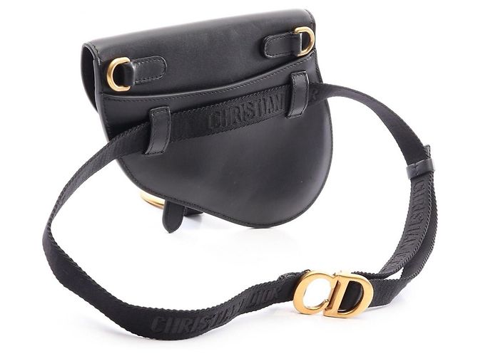 Borsa Saddle Christian Dior in pelle nera - vista 2