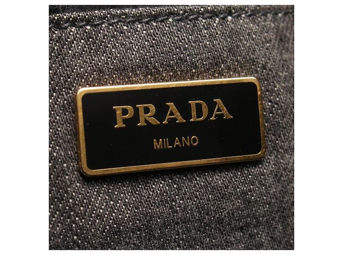 Prada Canapa Denim Tote Bag - view 4
