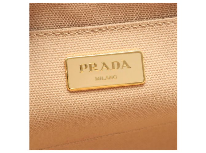 Tote Prada Canapa Beige Canvas Handbag - view 4