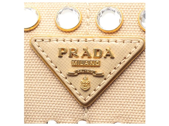 Tote Prada Canapa Beige Canvas Handbag - view 6