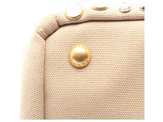 Tote Prada Canapa Beige Canvas Handbag - view 8