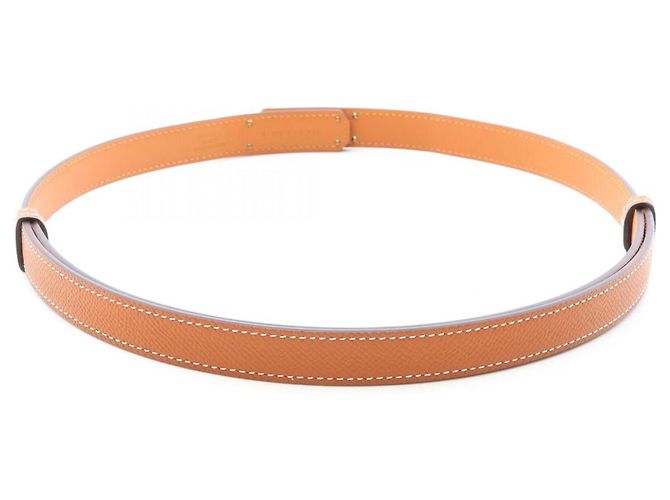 Cinto Hermès Kelly em couro Epsom marrom e dourado - vista 2