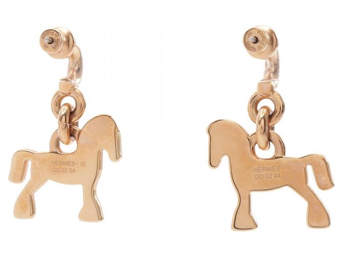 Hermès Orecchini a lobo Hermes Cheval Grand Parade placcati oro - vista 2