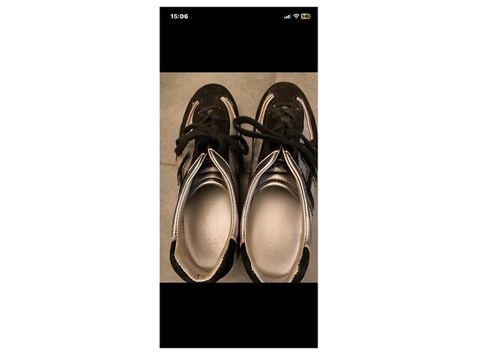 Sneakers Hogan in Pelle e Camoscio Nere e Argento - vista 4