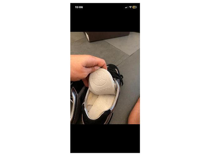 Sneakers Hogan in Pelle e Camoscio Nere e Argento - vista 7