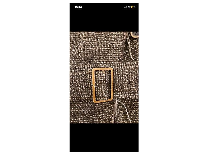 Chaqueta Patrizia Pepe de tweed marrón con cinturón - vista 2