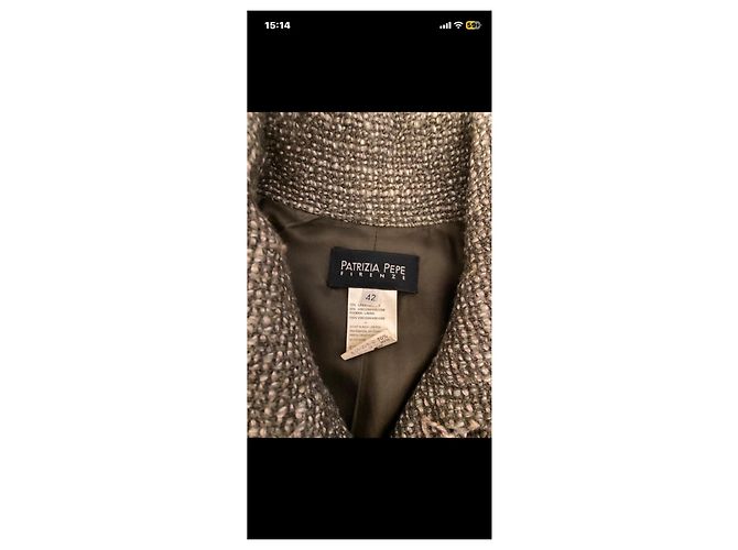 Chaqueta Patrizia Pepe de tweed marrón con cinturón - vista 4