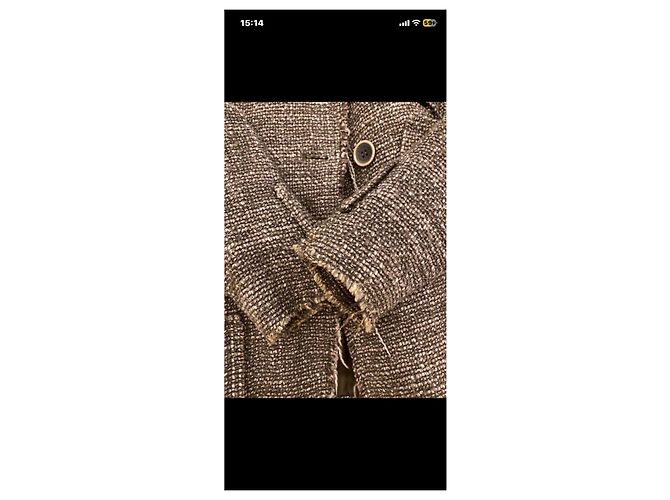 Chaqueta Patrizia Pepe de tweed marrón con cinturón - vista 5