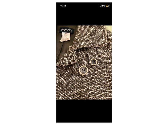 Chaqueta Patrizia Pepe de tweed marrón con cinturón - vista 6