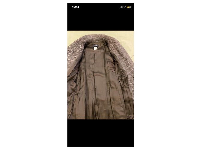 Chaqueta Patrizia Pepe de tweed marrón con cinturón - vista 8