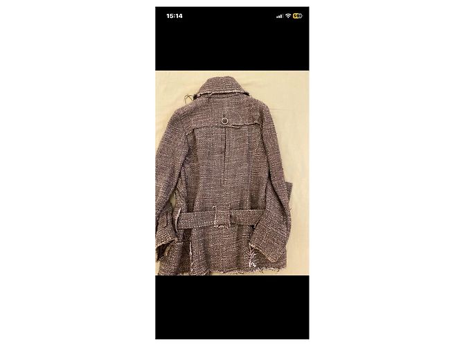 Chaqueta Patrizia Pepe de tweed marrón con cinturón - vista 9