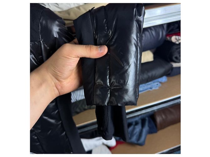Giacca da sci lucida con cappuccio trapuntato e maschera Moncler Grenoble da donna, Nero, Taglia M - vista 10