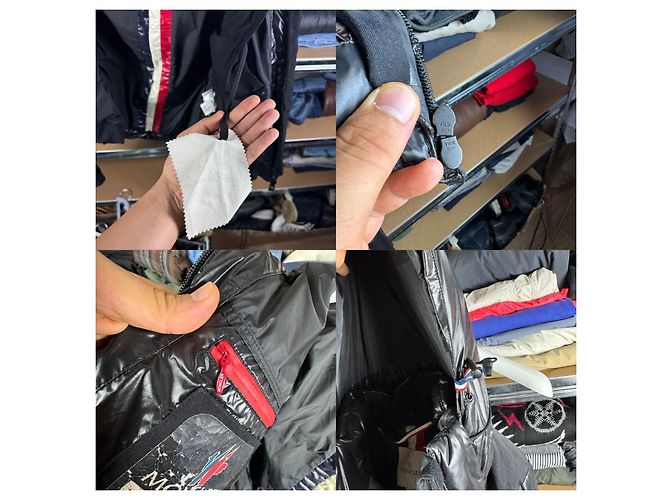 Giacca da sci lucida con cappuccio trapuntato e maschera Moncler Grenoble da donna, Nero, Taglia M - vista 13