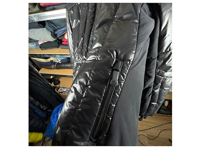Giacca da sci lucida con cappuccio trapuntato e maschera Moncler Grenoble da donna, Nero, Taglia M - vista 14