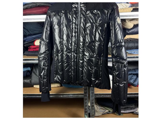 Giacca da sci lucida con cappuccio trapuntato e maschera Moncler Grenoble da donna, Nero, Taglia M - vista 5