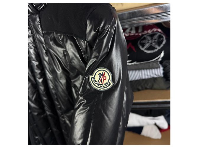 Giacca da sci lucida con cappuccio trapuntato e maschera Moncler Grenoble da donna, Nero, Taglia M - vista 6
