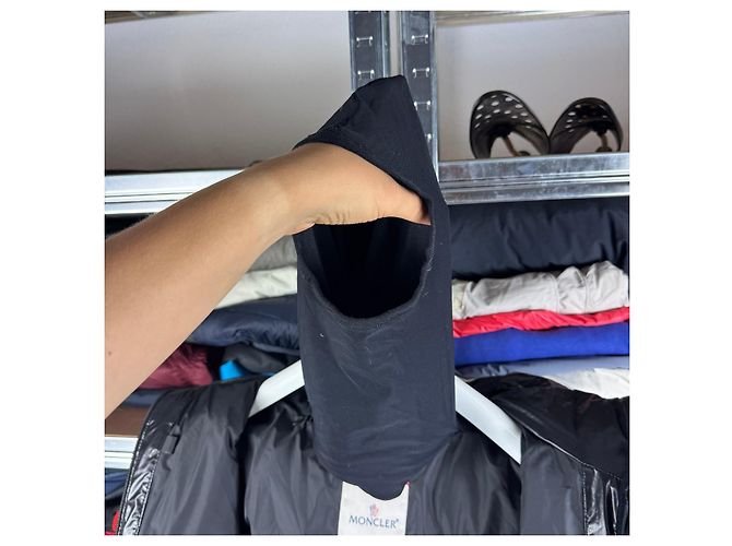 Giacca da sci lucida con cappuccio trapuntato e maschera Moncler Grenoble da donna, Nero, Taglia M - vista 7