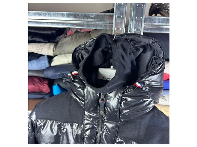 Giacca da sci lucida con cappuccio trapuntato e maschera Moncler Grenoble da donna, Nero, Taglia M - vista 8