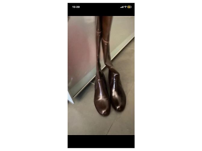 Botas altas Patrizia Pepe en piel marrón - vista 2