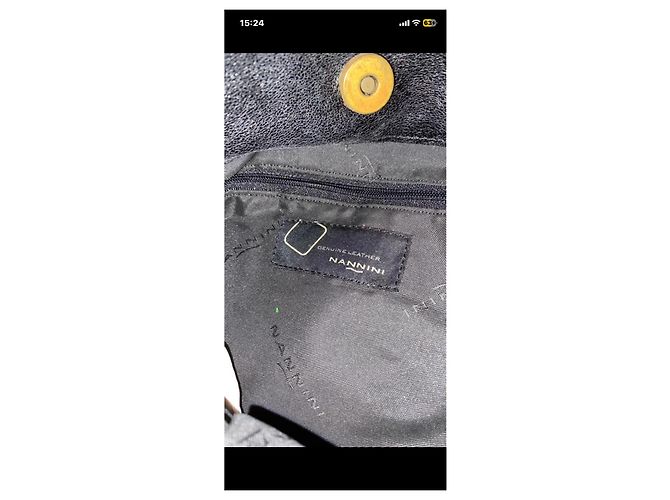 Autre Marque Nannini Schultertasche aus schwarzem Leder - Ansicht 3