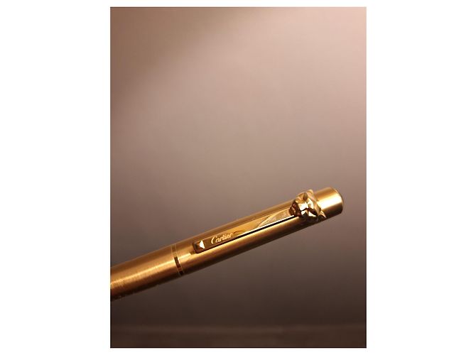 Stylo bille Cartier Panthère en métal doré - vue 3